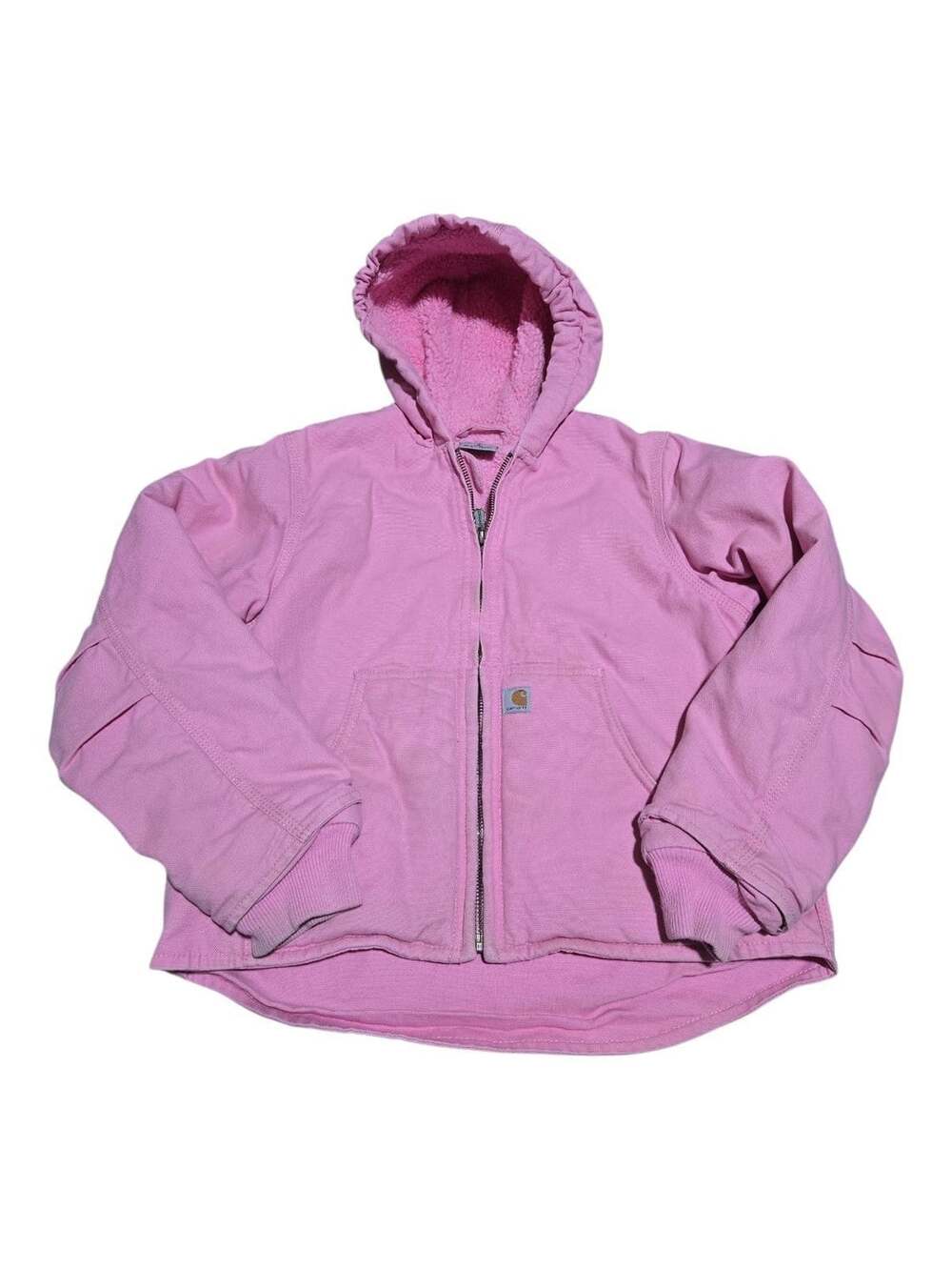 Carhartt Pink Sherpa Lined Hooded Active Jacket Size S (7-8)